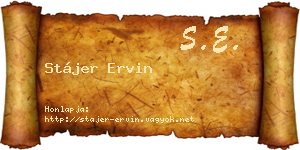 Stájer Ervin névjegykártya