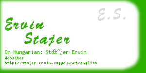 ervin stajer business card